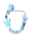 Set of 2 Silicone Baby Pacifier Clips Koala Holder for Baby Teething Soother Chew Toy Sky Blue , Grey